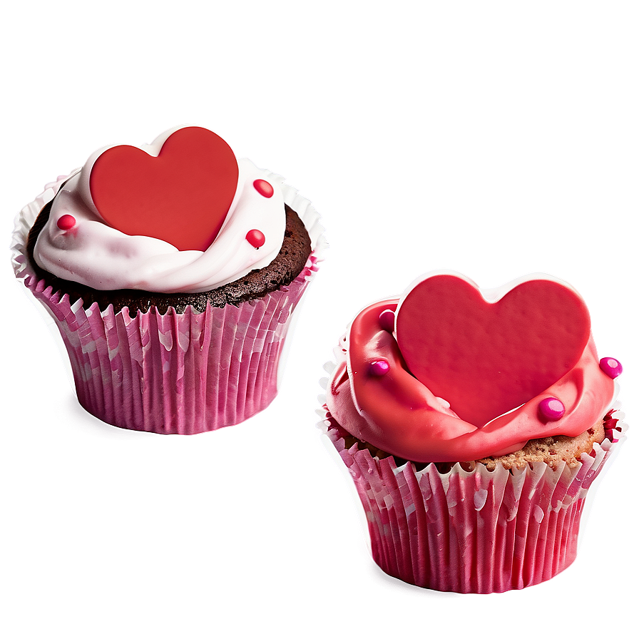 Playful Valentine's Day Cupcakes Png Gcj77 PNG Image