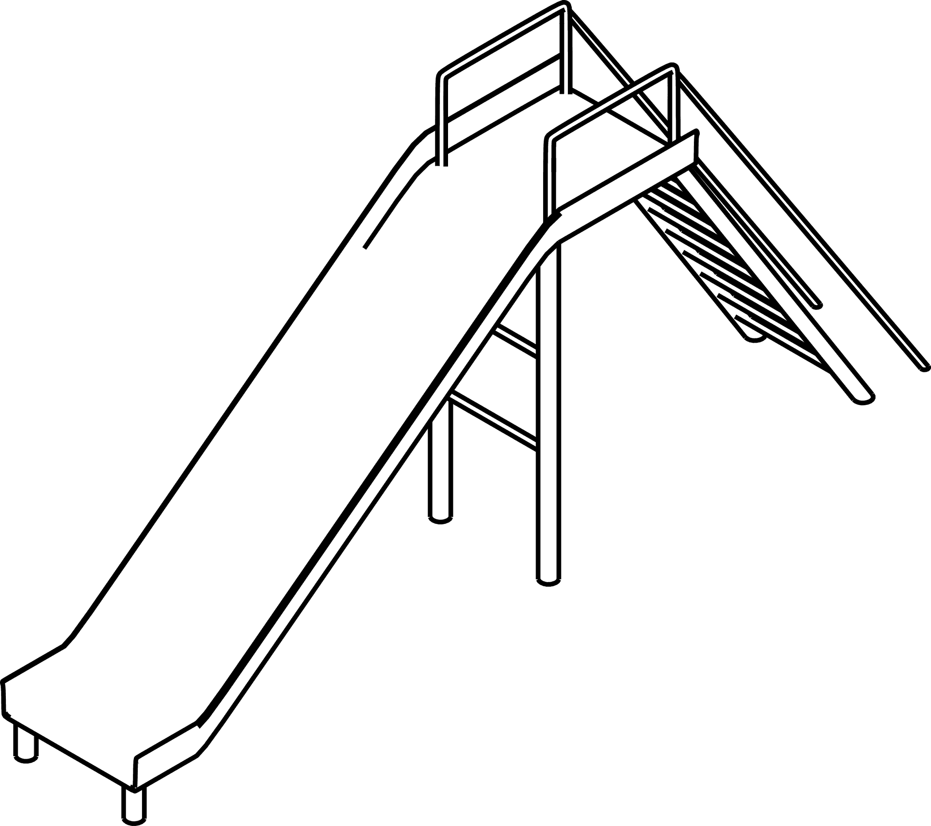 Playground Slide Line Drawing PNG Image