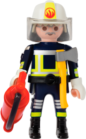 Playmobil Firefighter Figure With Axeand Extinguisher PNG Image