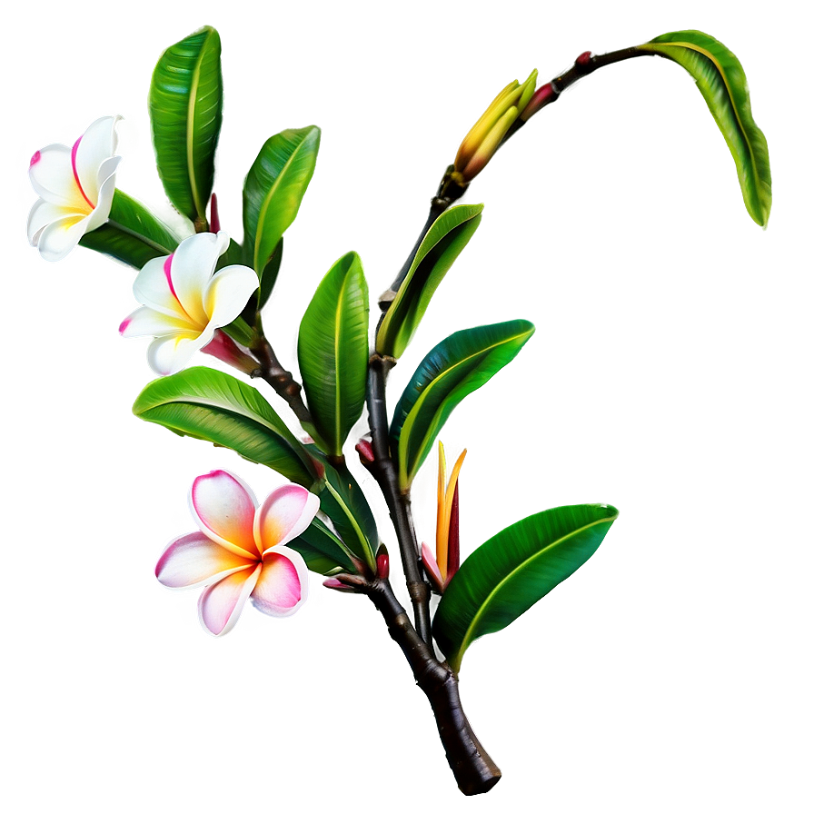 Plumeria Branch Png 06272024 PNG Image