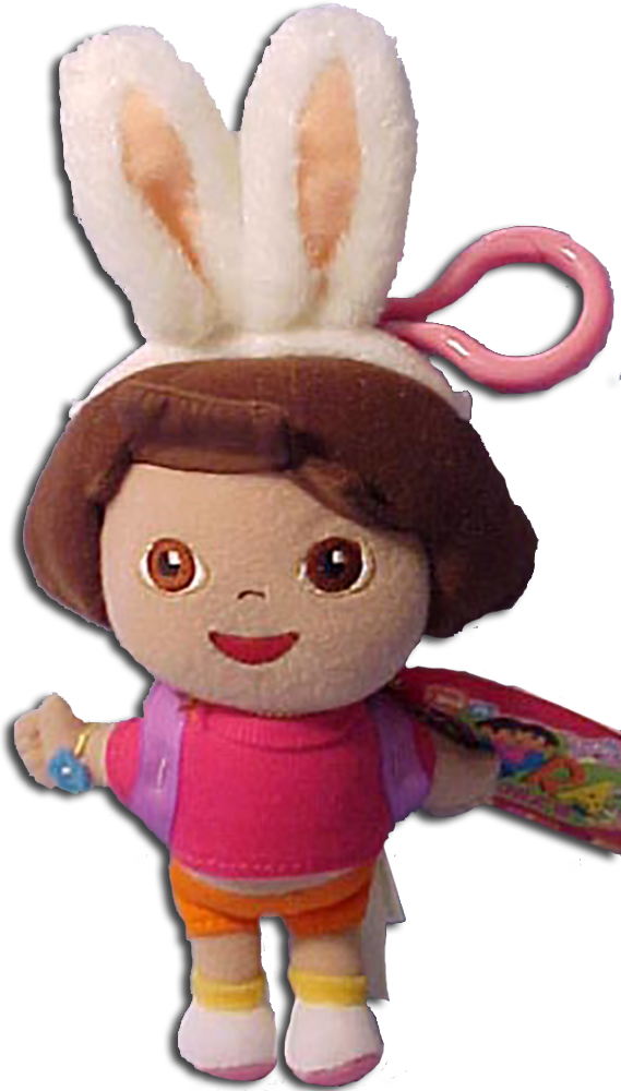 Plush Doll With Bunny Ears PNG Image