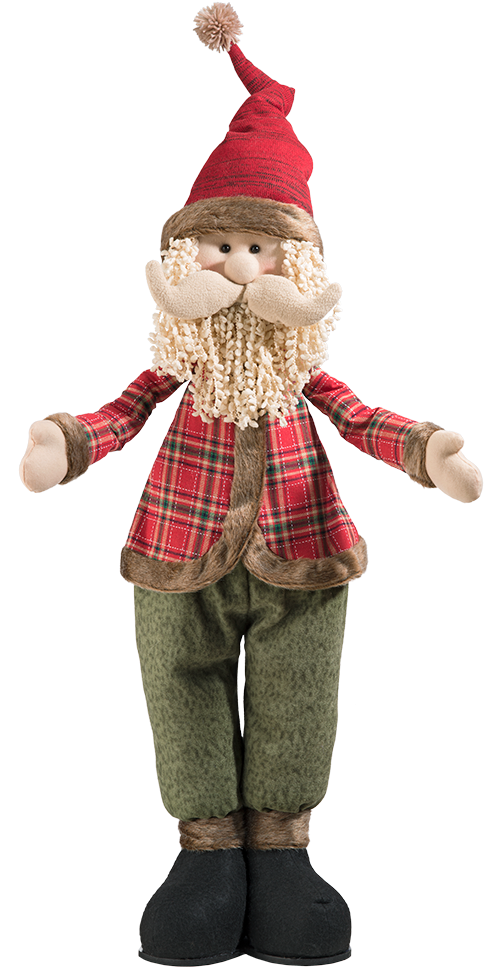 Plush Santa Figurinewith Beard PNG Image