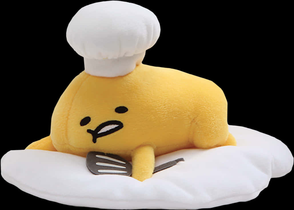 Plush Seal Chef Hat Fork PNG Image