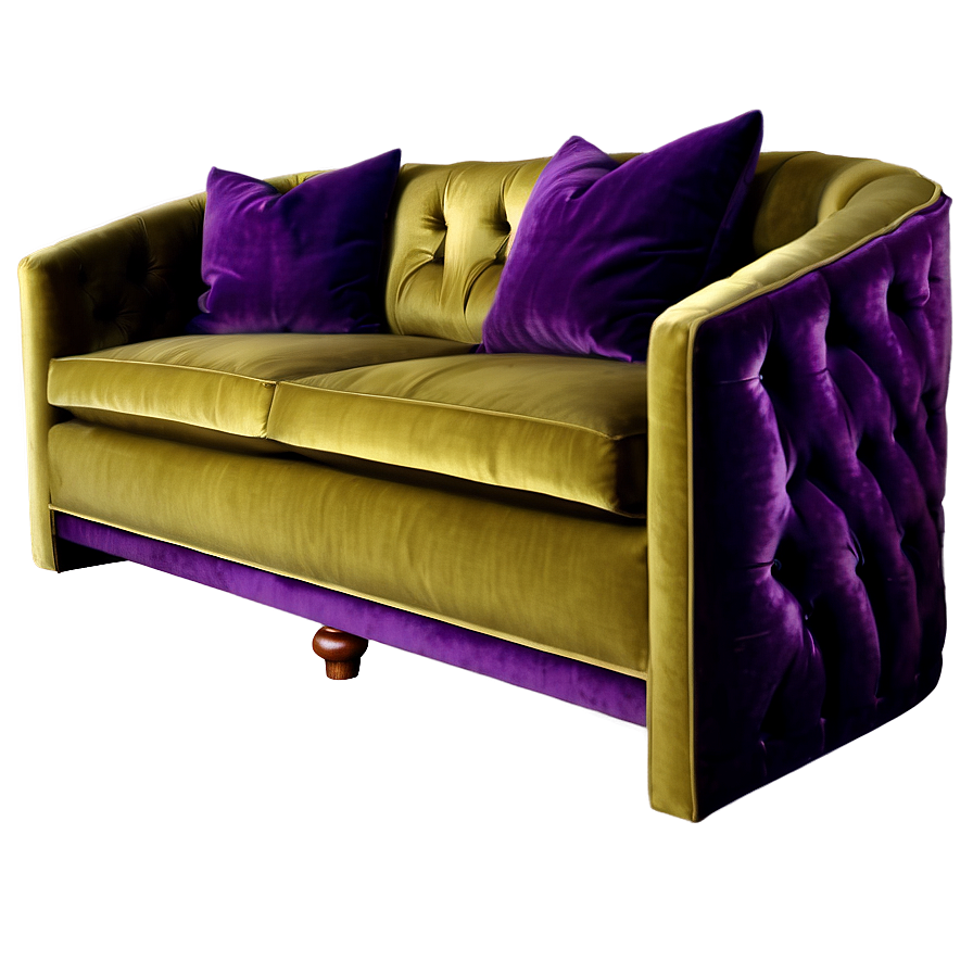 Plush Velvet Sofa Png 06252024 PNG Image