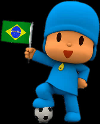 Pocoyo Brazilian Fan PNG Image