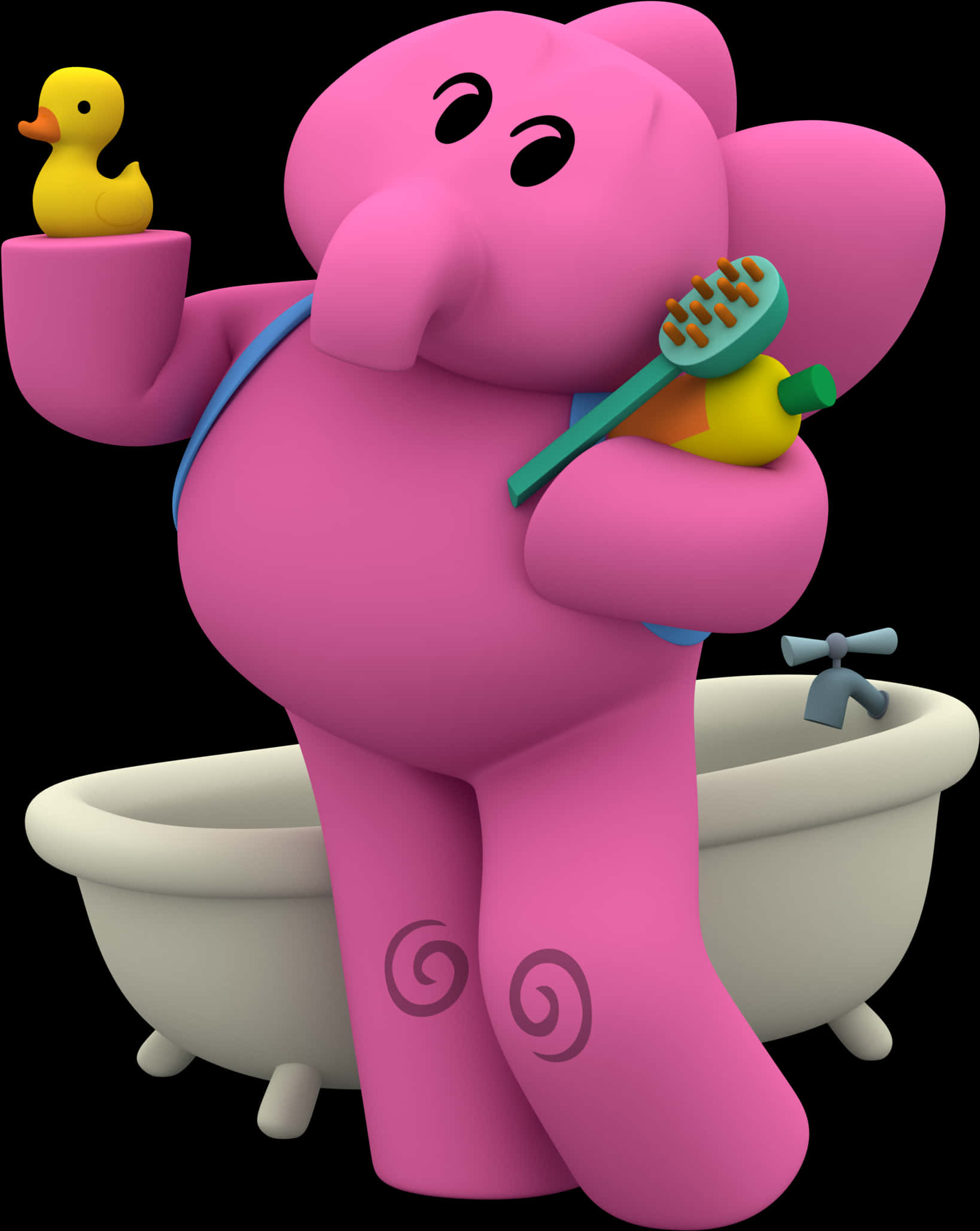 Pocoyo_ Elly_ Bath_ Time PNG Image