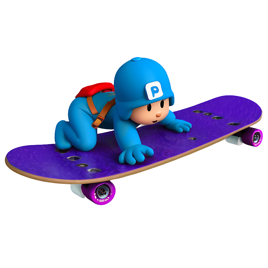 Pocoyo On A Skateboard Png 05232024 PNG Image