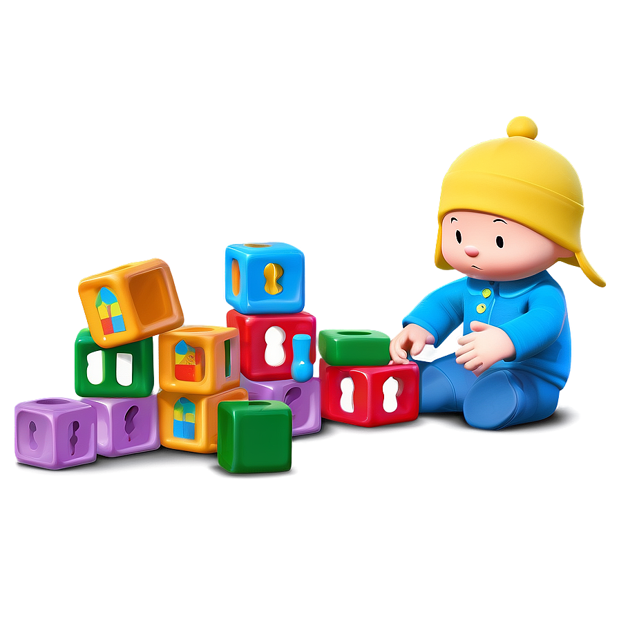 Pocoyo Playing With Blocks Png Ixl PNG Image