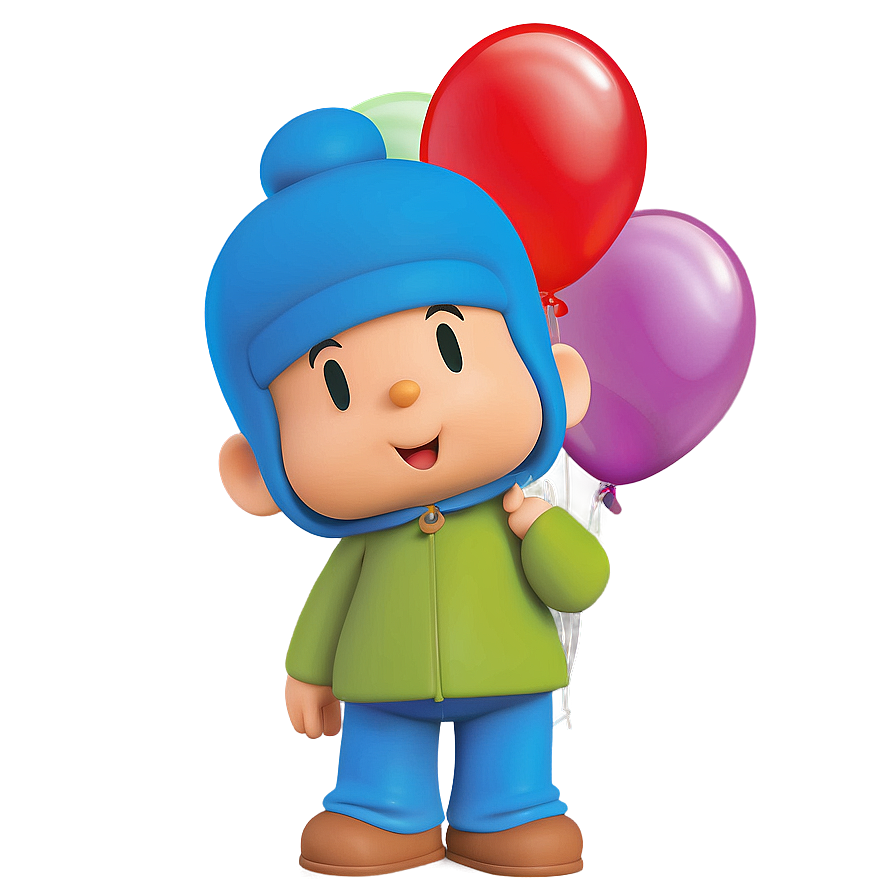 Pocoyo With Balloons Clipart Png 05232024 PNG Image