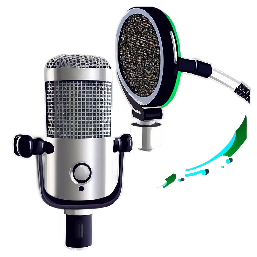 Podcast Mic With Pop Filter Png 80 PNG Image