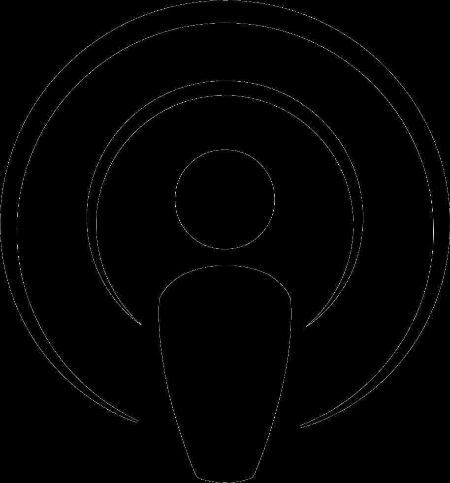 Podcast Symbol Outline PNG Image