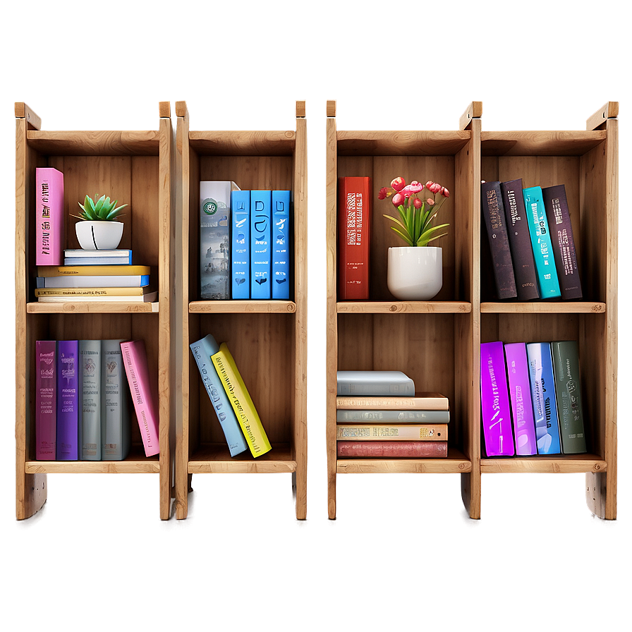 Poetry Books On Wooden Shelf Png Mgt48 PNG Image