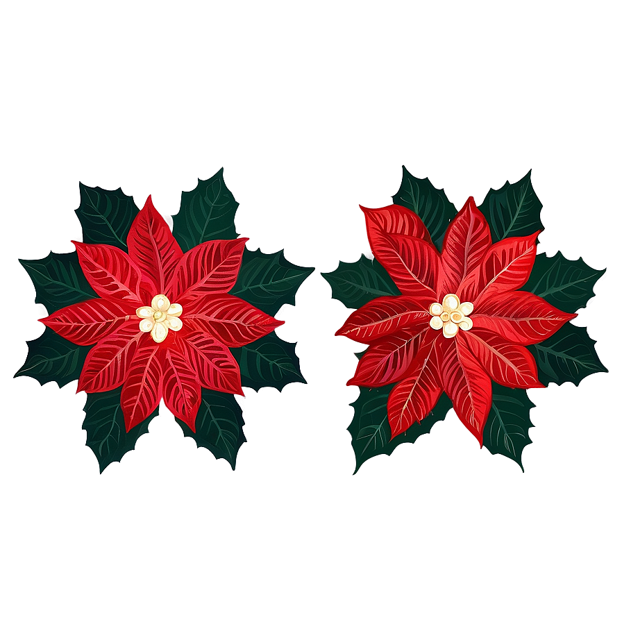 Poinsettia Decor Pieces Png 06122024 PNG Image