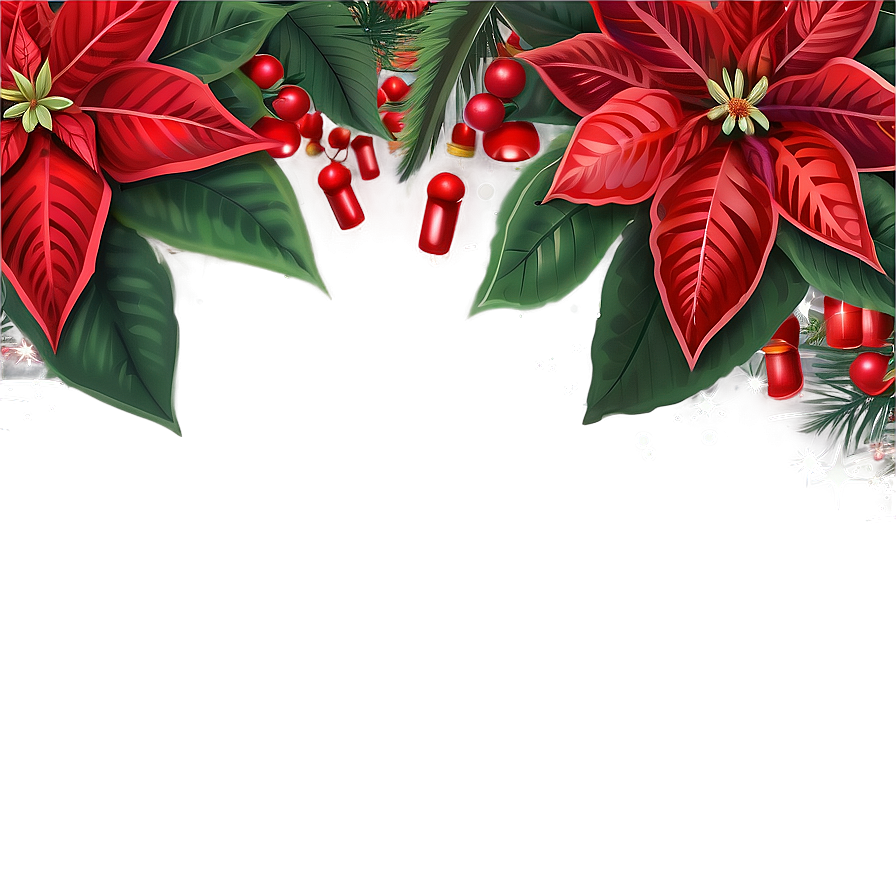 Poinsettia Holiday Border Png Hvu27 PNG Image