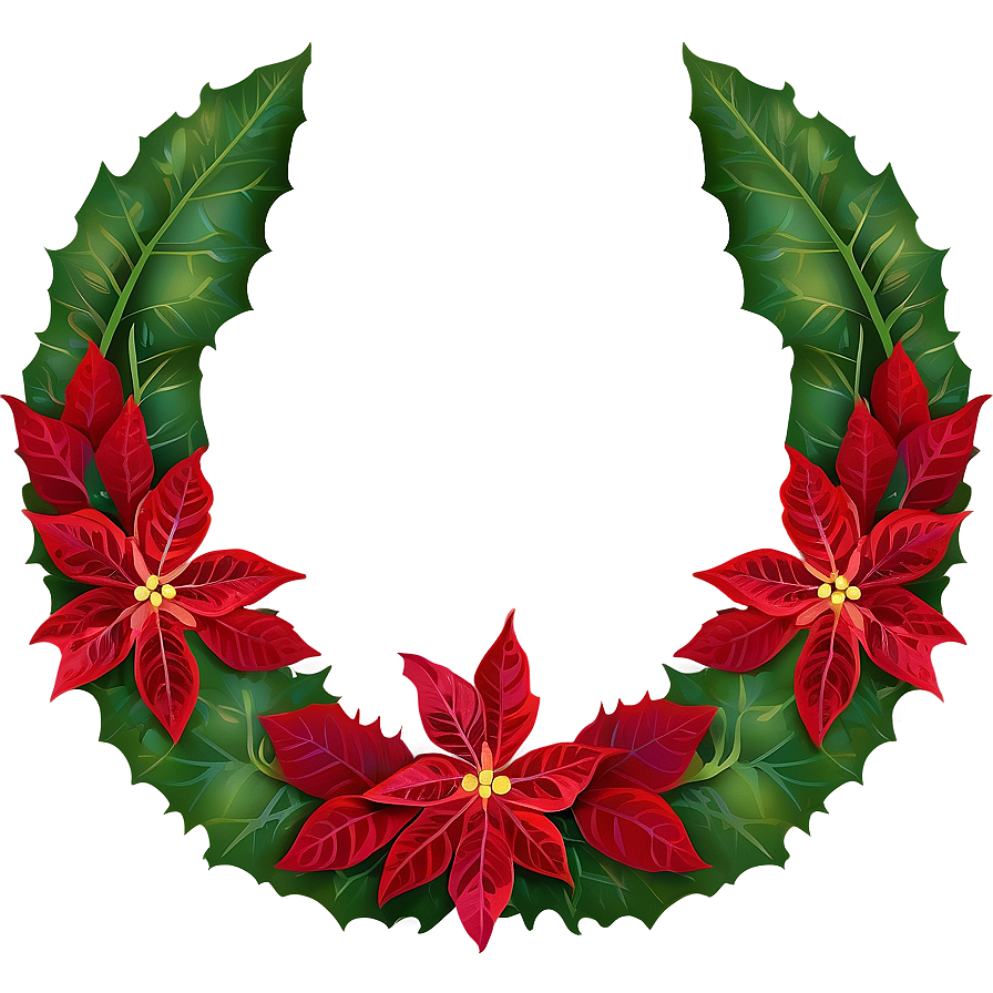 Poinsettia Wreath Png 05232024 PNG Image