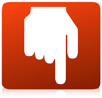 Pointing Hand Icon Red Background PNG Image