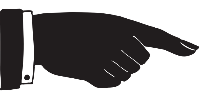 Pointing Hand Silhouette PNG Image