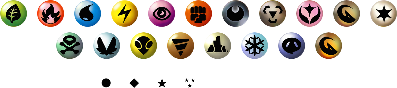 Pokemon Energy Symbols Collection PNG Image