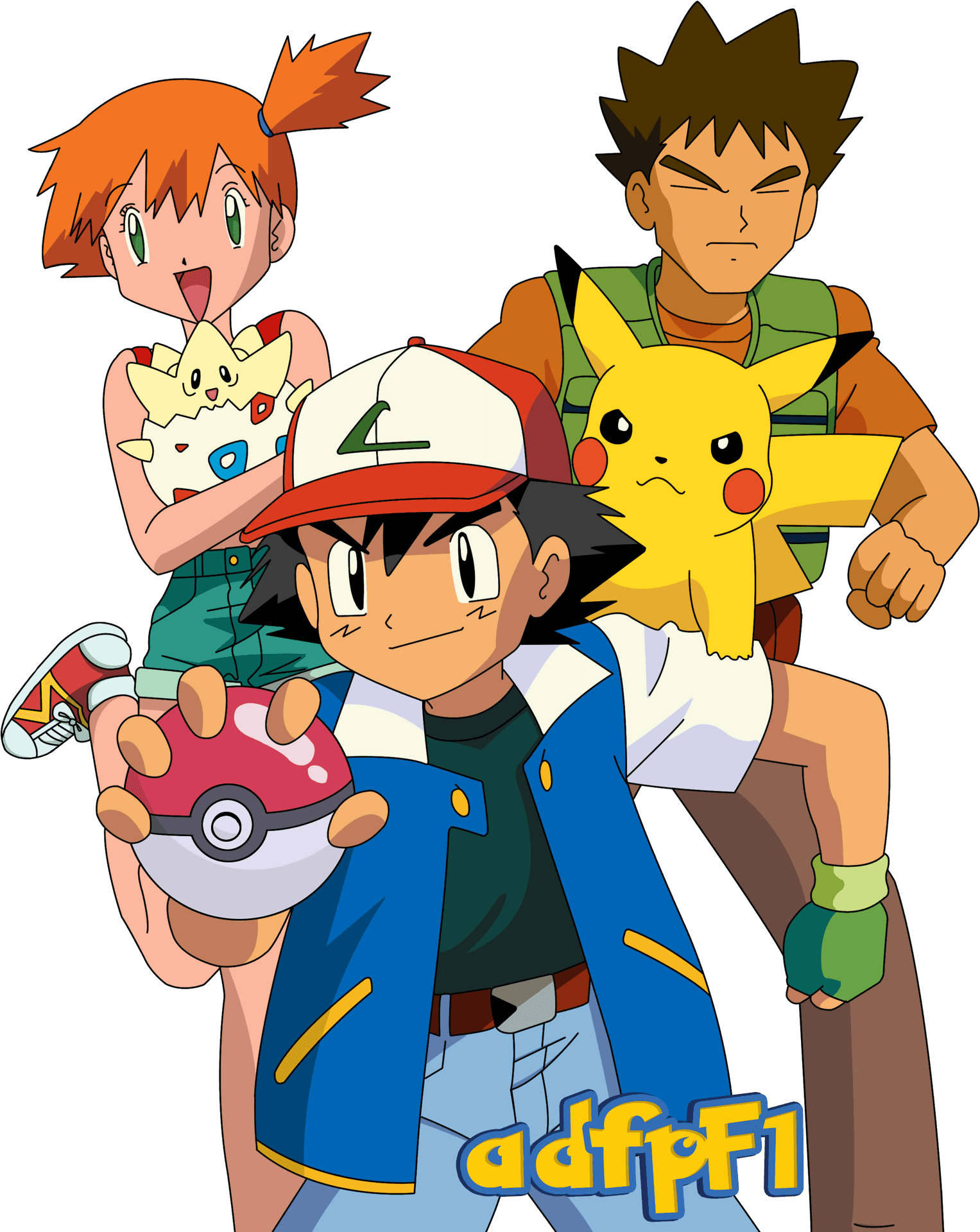 Pokemon Original Trio With Pikachuand Togepi PNG Image