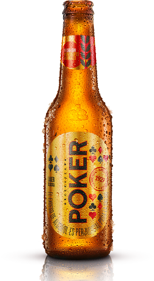 Poker Cerveza Bottle Chilled PNG Image