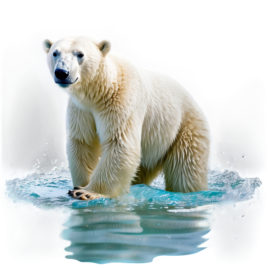 Polar Bear In Water Png Ndk78 PNG Image