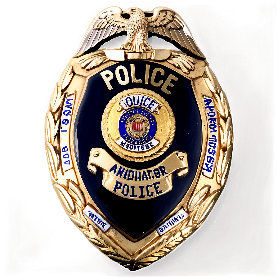 Police Badge On Black Background Png Owc36 PNG Image