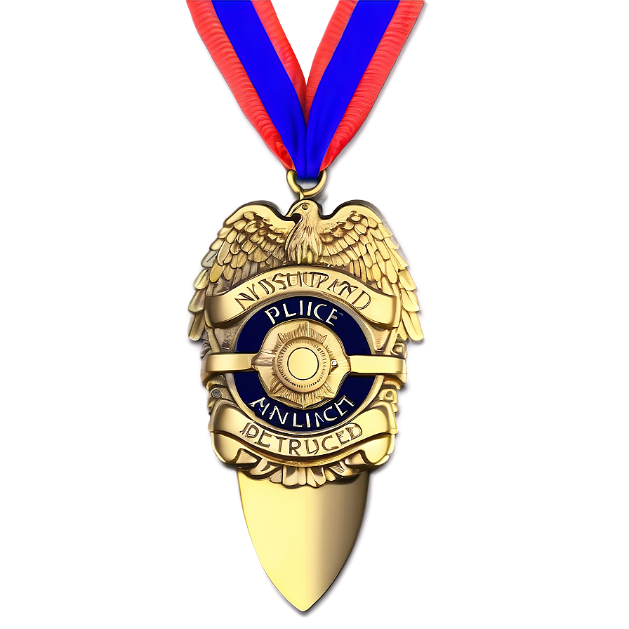 Police Badge With Ribbon Png Jfl PNG Image