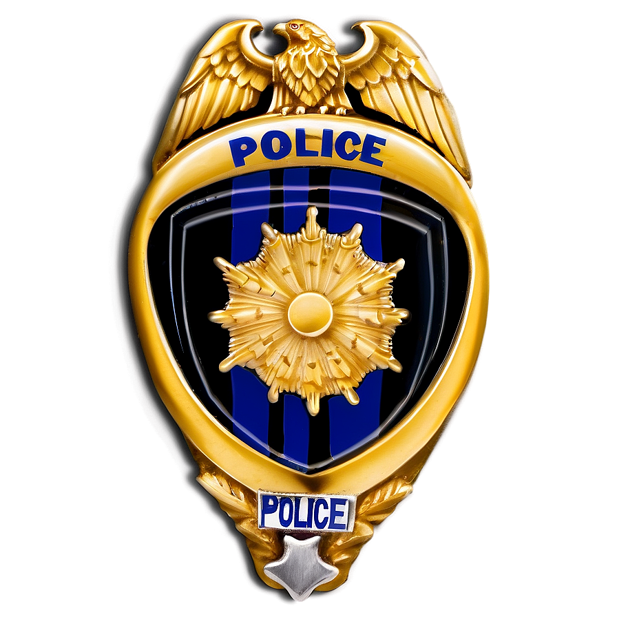 Police Badge With Stripes Png Egk PNG Image