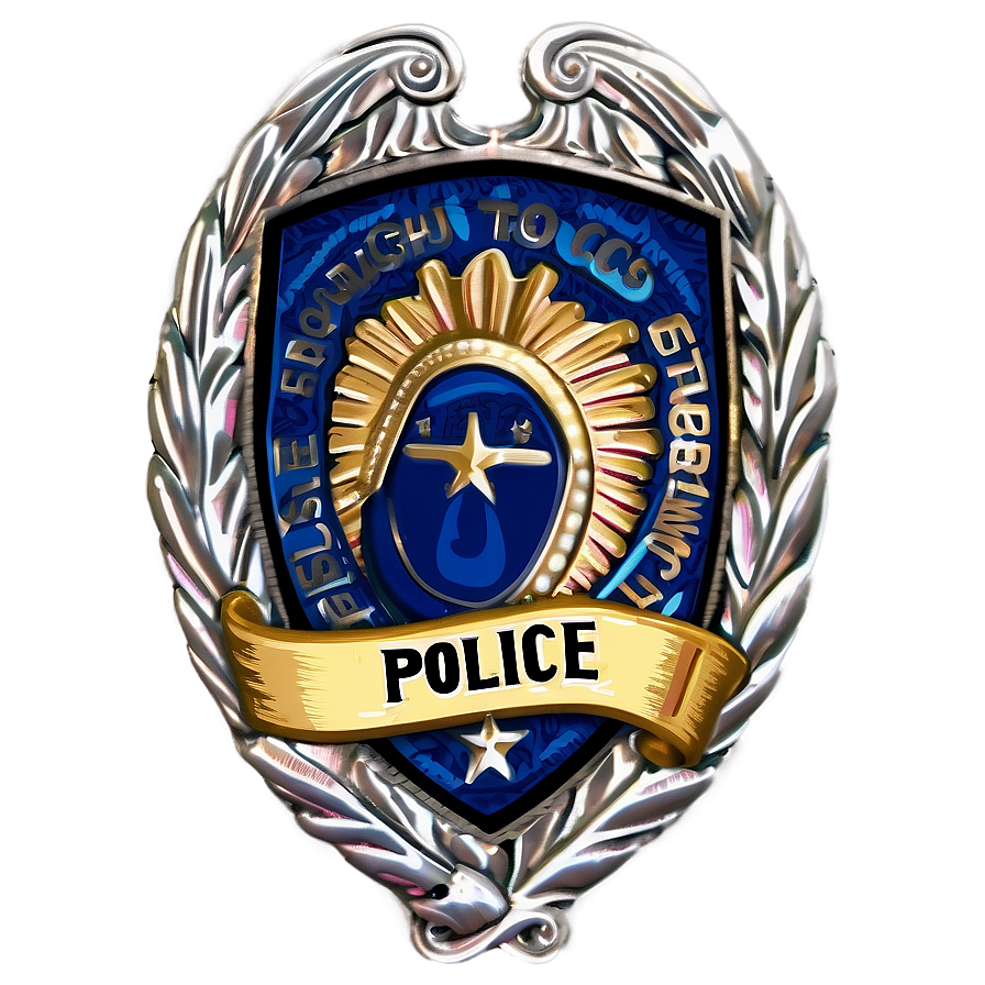 Police Badge With Wreath Png Jod9 PNG Image