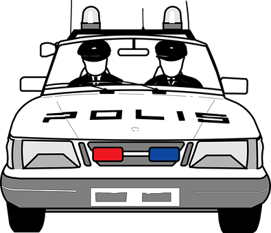 Police Car Front View Vector PNG Image