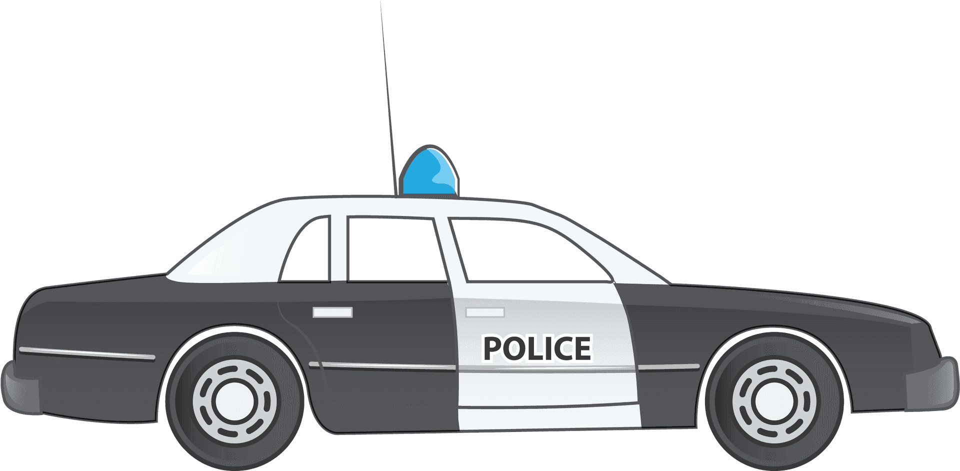 Police Car Illustration Side View PNG Image