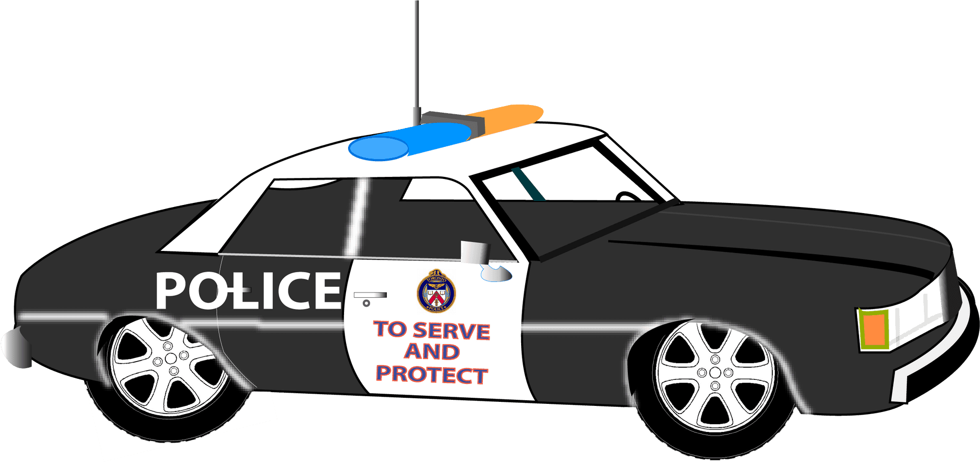 Police Car Serveand Protect Graphic PNG Image