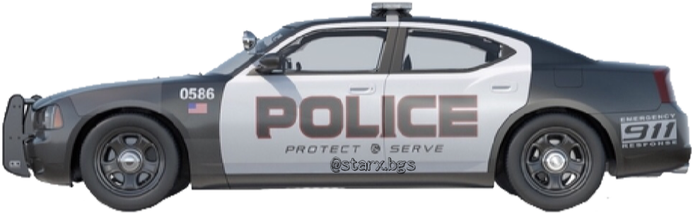 Police Car Side View Graphic PNG Image