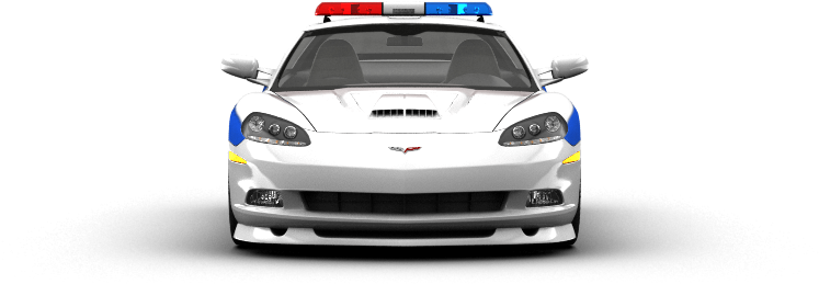 Police Corvette With Siren PNG Image