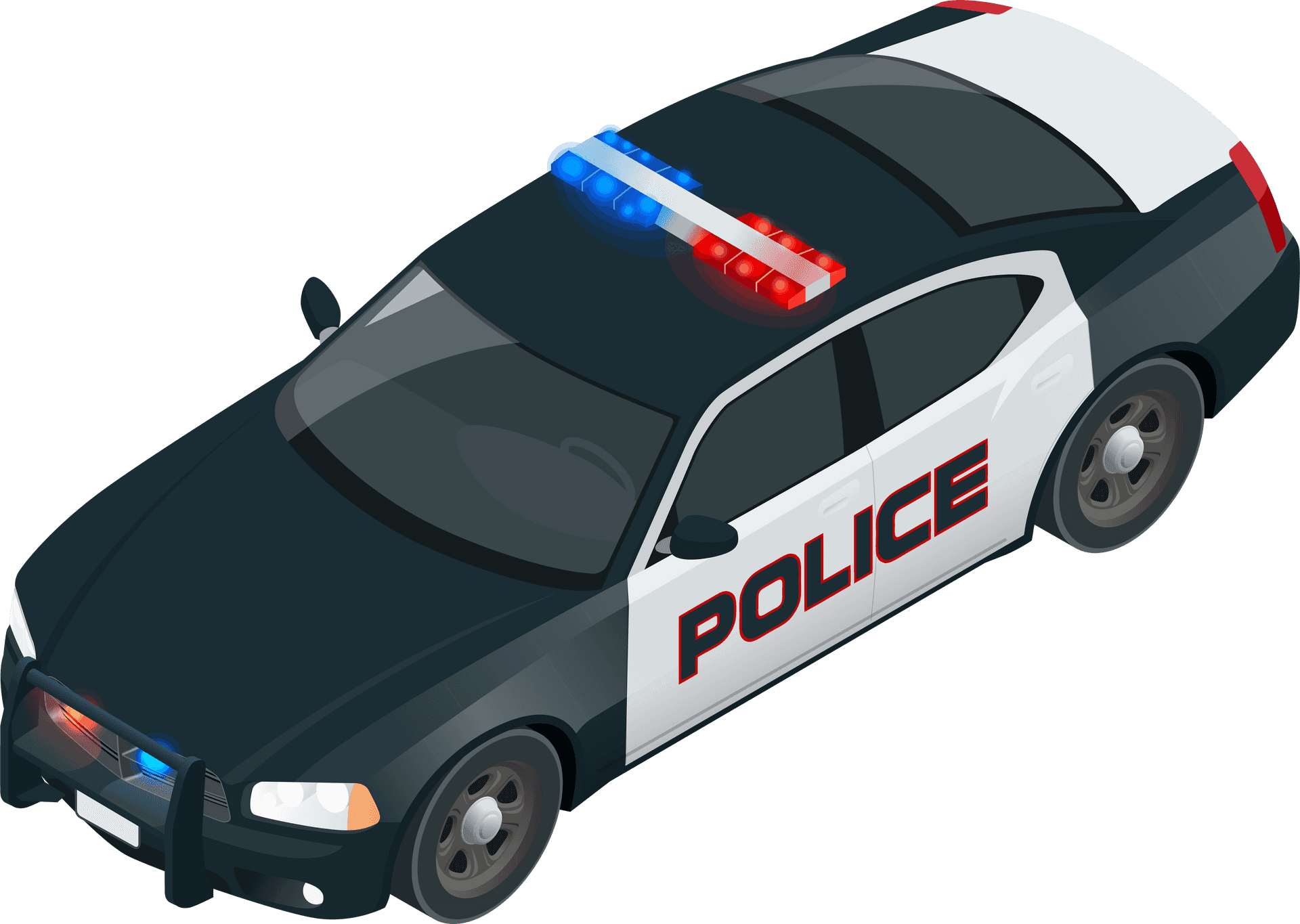 Police Cruiser Illustration PNG Image