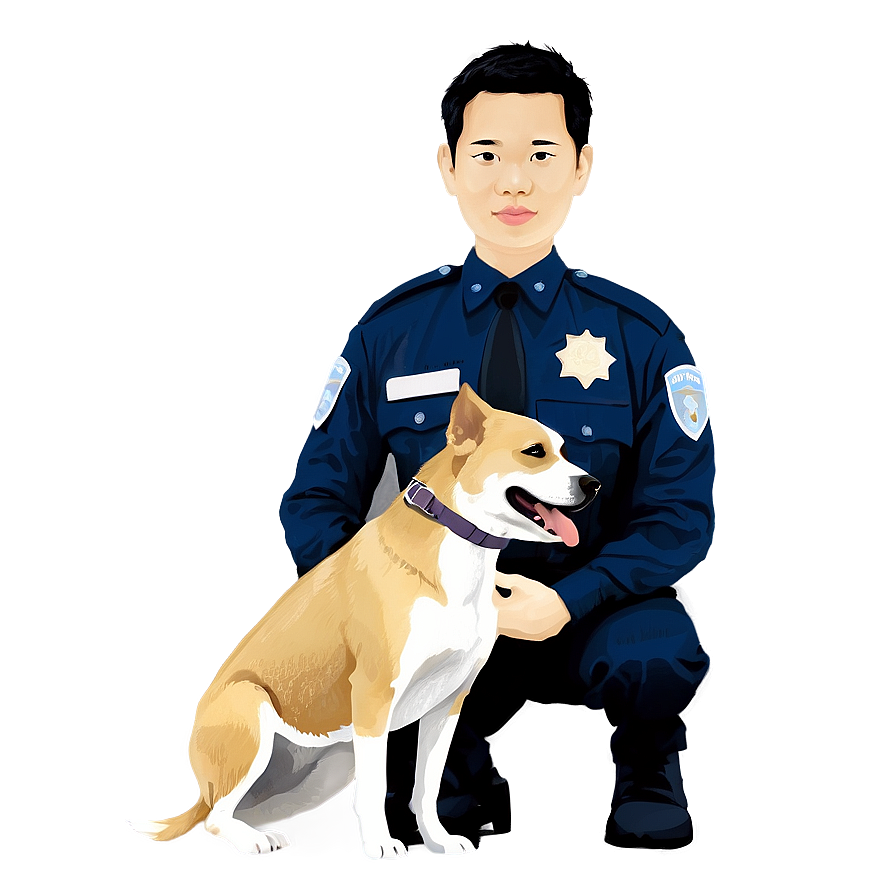 Police Officer With Dog Png 06252024 PNG Image