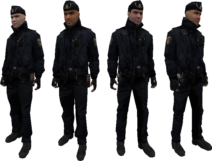 Police Officers Uniform Poses PNG Image