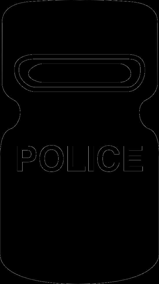 Police Riot Shield Outline PNG Image