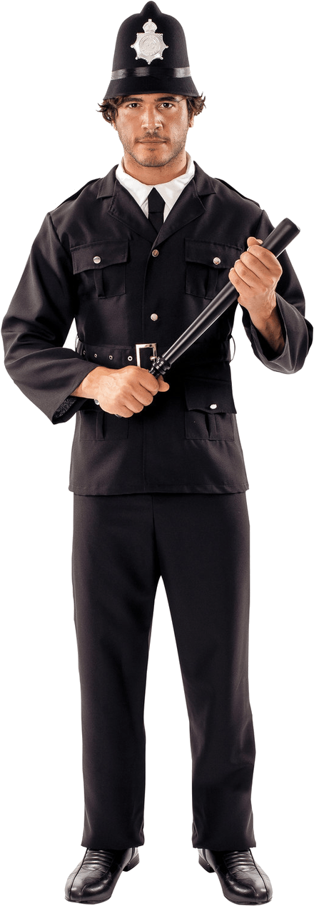 Policemanwith Batonand Notebook PNG Image