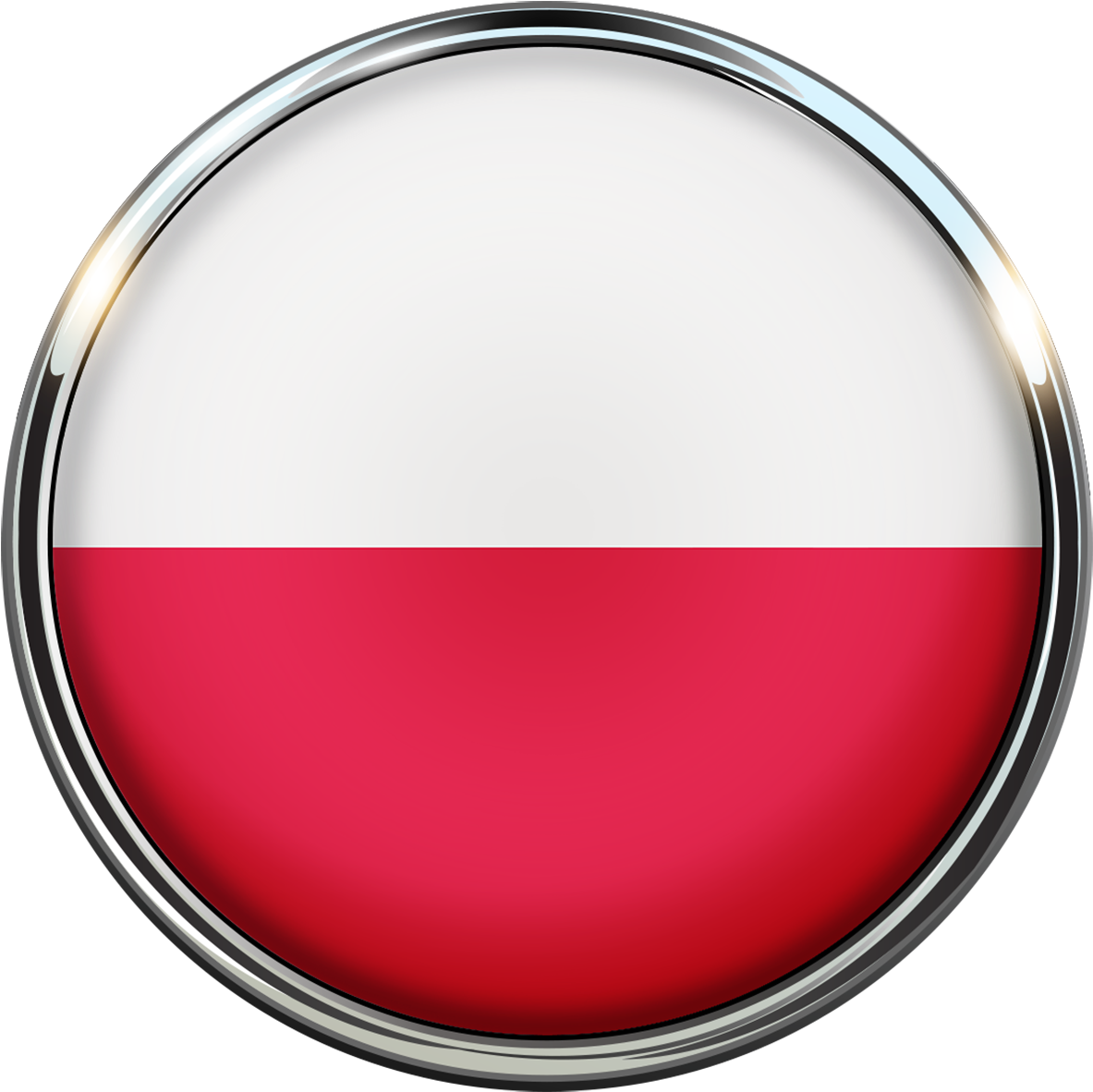 Polish National Flag Button PNG Image