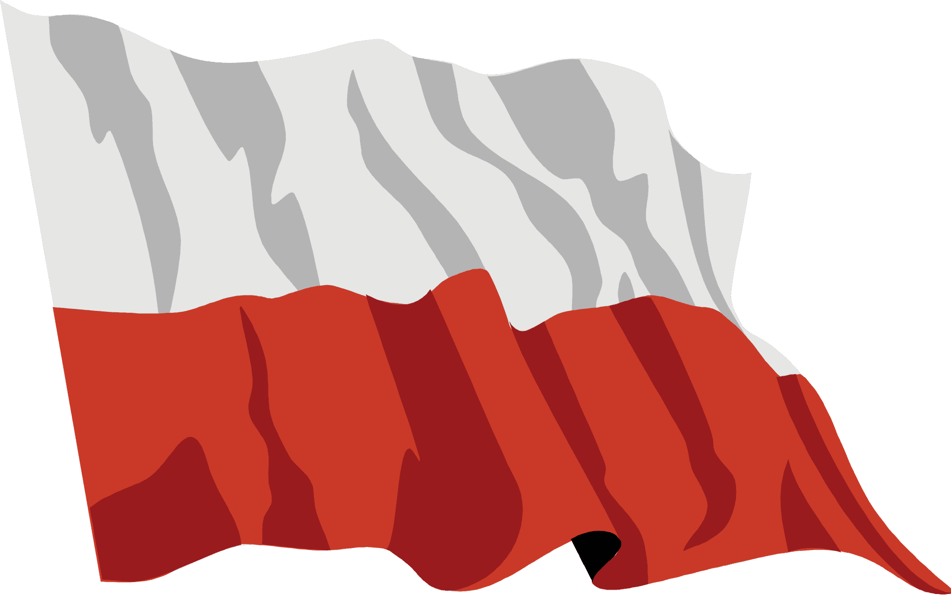 Polish National Flag Waving PNG Image