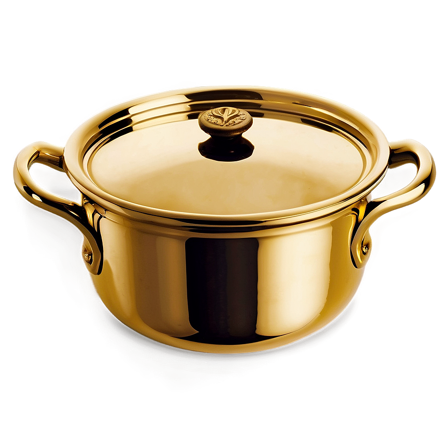 Polished Brass Cooking Pot Png 60 PNG Image