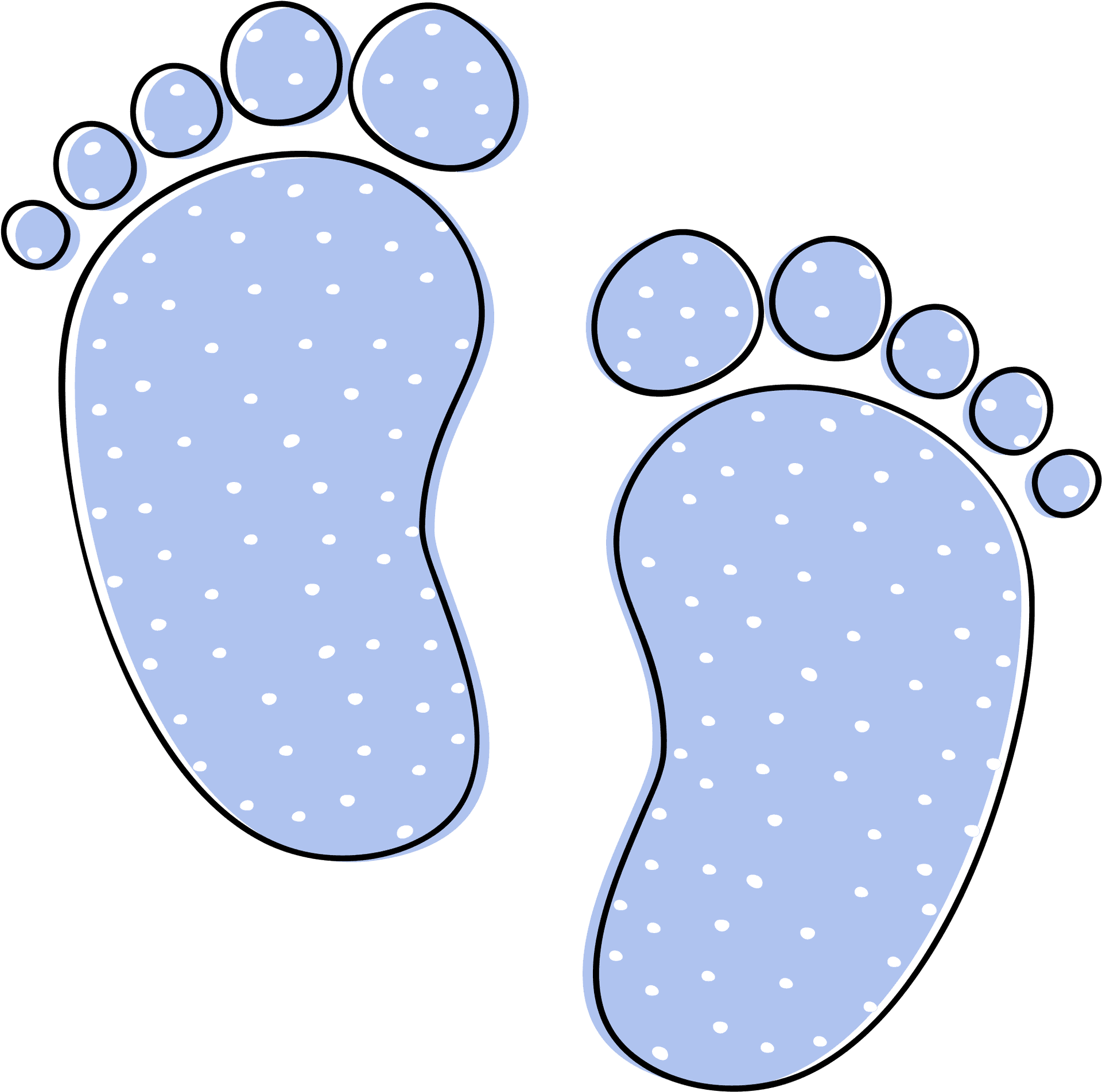 Polka Dot Barefoot Prints PNG Image