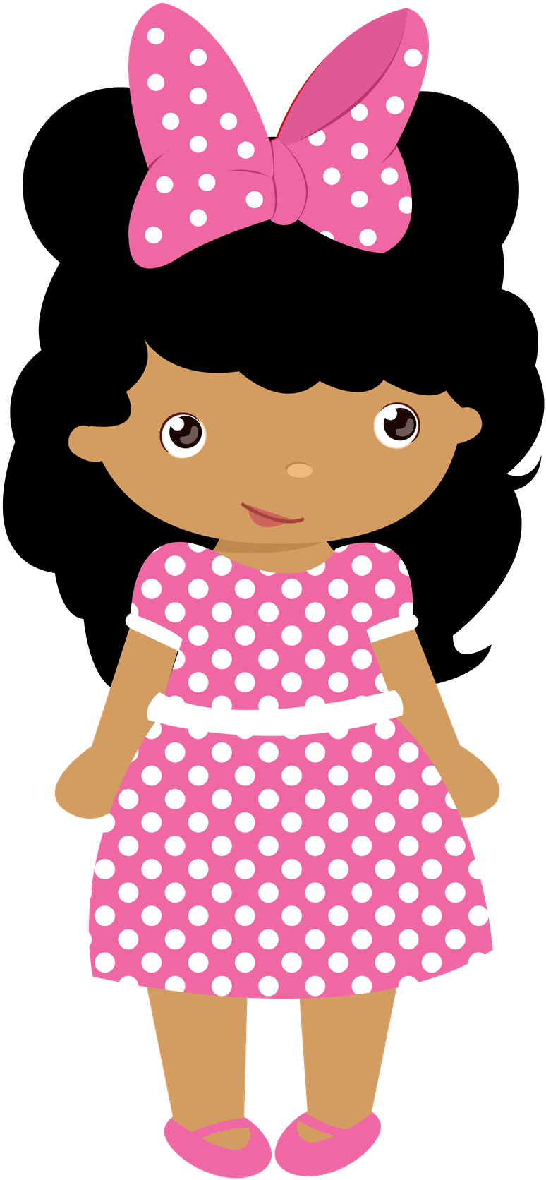 Polka Dot Dress Cartoon Character PNG Image