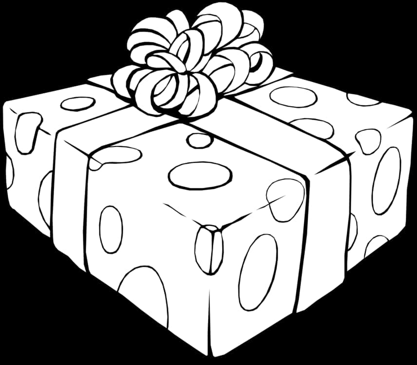 Polka Dot Gift Box Drawing PNG Image