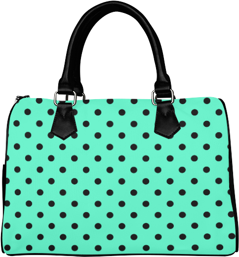 Polka Dot Handbag Aqua Black PNG Image