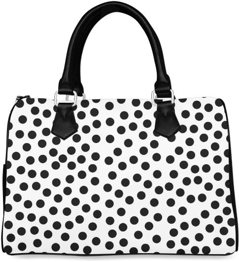 Polka Dot Handbag Blackand White PNG Image