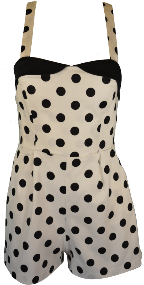 Polka Dot Romper Fashion PNG Image