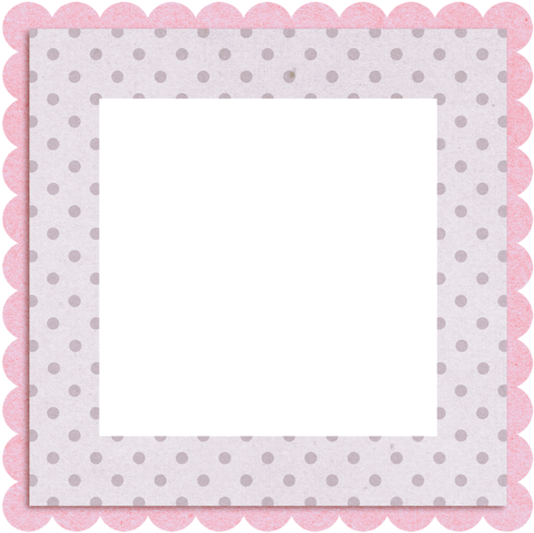 Polka Dot Scalloped Frame PNG Image