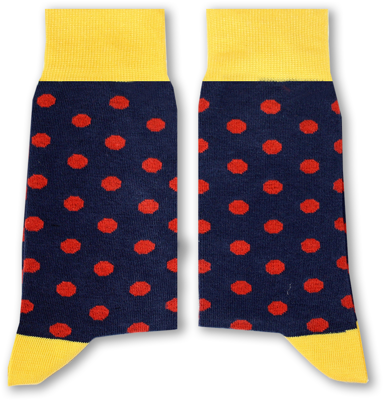 Polka Dot Socks Navy Red PNG Image